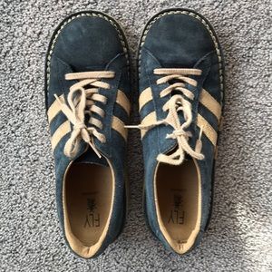 Fly London lace up suede shoes
